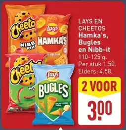 ALDI Lays en cheetos hamka's bugles en nibb it aanbieding