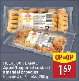 ALDI Heerlijck banket appelflappen of custard amandel broodjes aanbieding