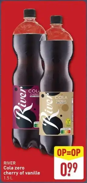 ALDI RIVER Cola zero cherry of vanille aanbieding