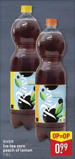 ALDI River Ice tea zero peach of lemon aanbieding