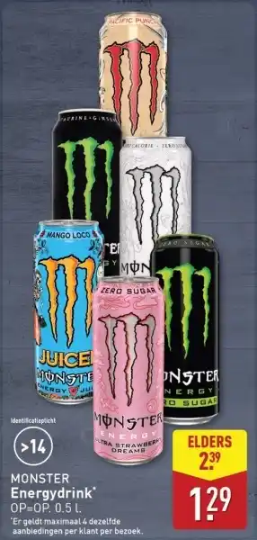 ALDI Monster Energydrink aanbieding
