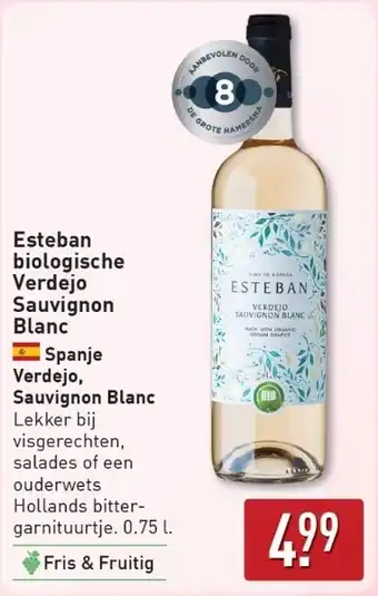ALDI Esteban biologische Verdejo Sauvignon Blanc aanbieding