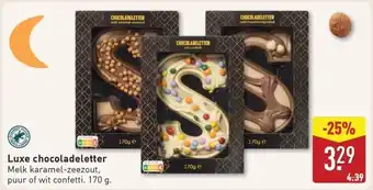 ALDI Luxe chocoladeletter aanbieding