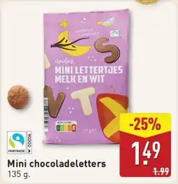 ALDI Mini chocoladeletters aanbieding