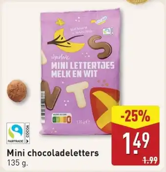 ALDI Mini chocoladeletters aanbieding