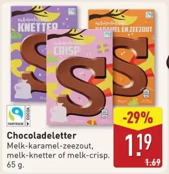 ALDI Chocoladeletter aanbieding