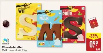 ALDI Chocoladeletter aanbieding