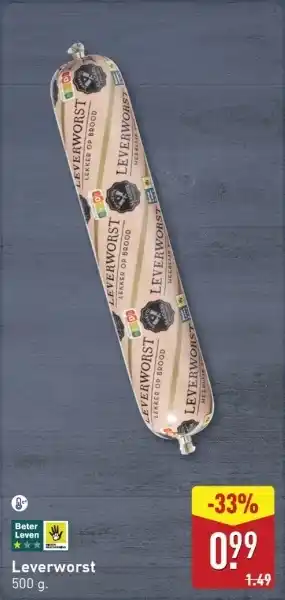ALDI Leverworst aanbieding