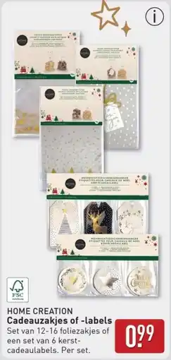 ALDI Home creation Cadeauzakjes of labels aanbieding