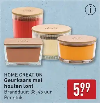 ALDI Home creation Geurkaars met houten lont aanbieding