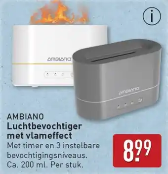 ALDI Ambiano Luchtbevochtiger met vlameffect aanbieding