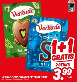Dekamarkt Verkade Chocoladeletter Of Hart aanbieding