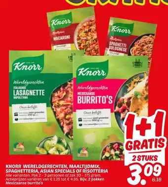 Dekamarkt Knorr Wereldgerechten, Maaltijdmix, Spaghetteria, Asian Specials Of Risotteria aanbieding