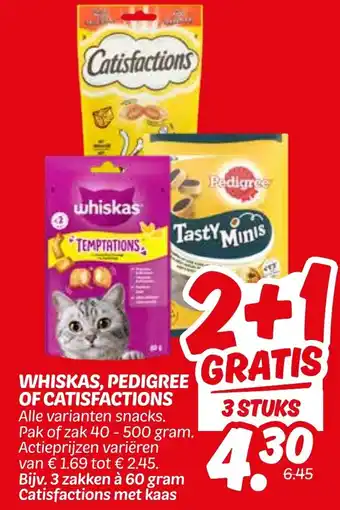 Dekamarkt Whiskas, Pedigree of Catisfactions aanbieding
