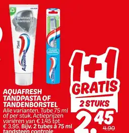 Dekamarkt Aquafresh Tandpasta of Tandenborstel aanbieding
