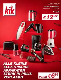 Kik Glazen waterkoker aanbieding