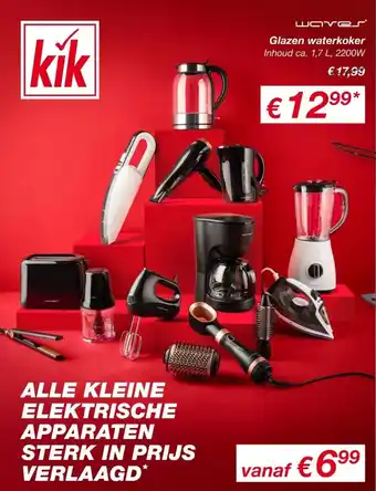 Kik Glazen waterkoker aanbieding