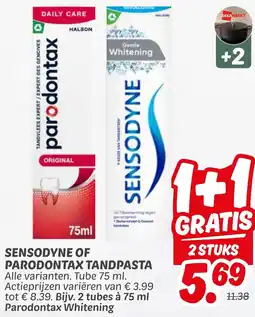 Dekamarkt Sensodyne of parodontax tandpasta aanbieding