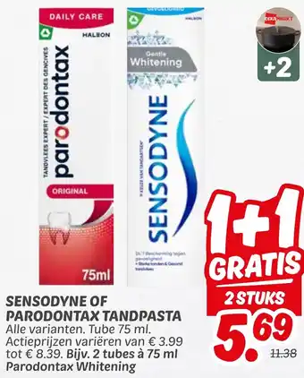 Dekamarkt Sensodyne of parodontax tandpasta aanbieding