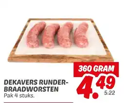 Dekamarkt Dekavers runder braadworsten aanbieding