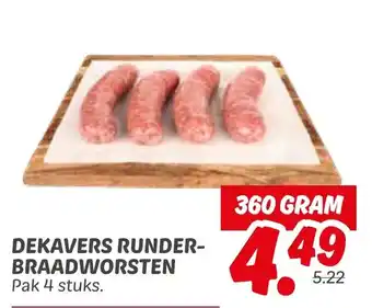 Dekamarkt Dekavers runder braadworsten aanbieding