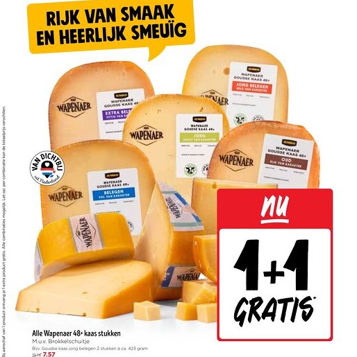 Jumbo Alle Wapenaer 48+ kaas stukken aanbieding