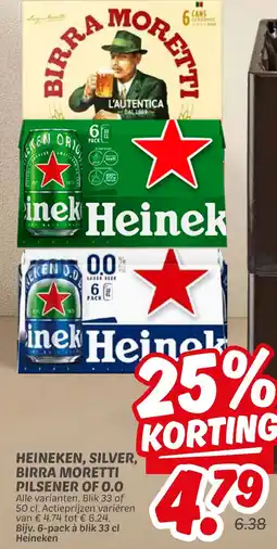 Dekamarkt Heineken silver birra moretti pilsener of 0 0 aanbieding