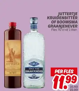Dekamarkt Juttertje kruidenbitter of boomsma graanjenever aanbieding