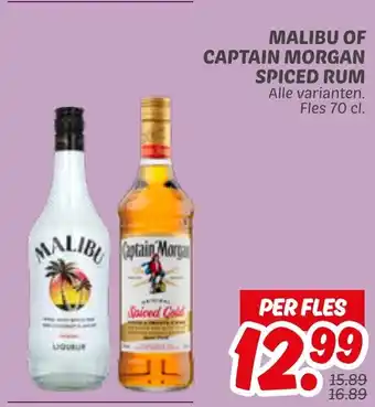 Dekamarkt Malibu of captain morgan spiced rum aanbieding