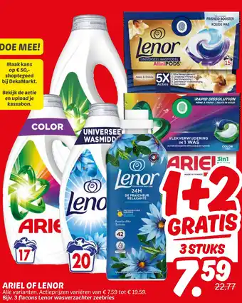 Dekamarkt Ariel of lenor aanbieding