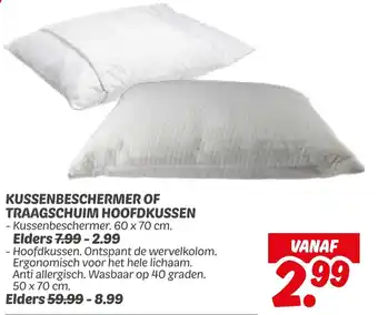 Dekamarkt Kussenbeschermer of traagschuim hoofdkussen aanbieding
