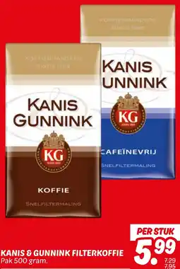 Dekamarkt Kanis & gunnink filterkoffie aanbieding