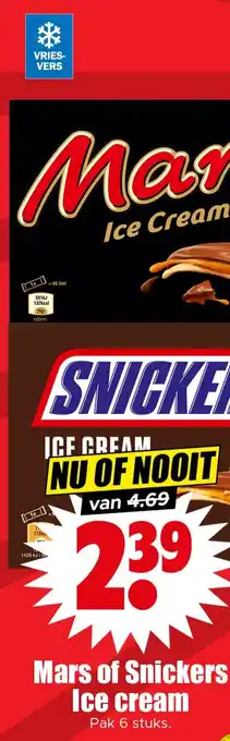 Dirk Mars of Snickers Ice Cream aanbieding