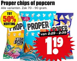 Dirk Proper chips of popcorn aanbieding