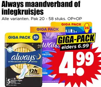 Dirk Always maandverband of inlegkruisjes aanbieding