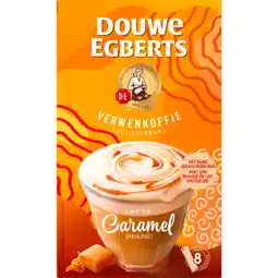 Dirk Douwe Egberts Oploskoffie latte caramel 8 sticks aanbieding