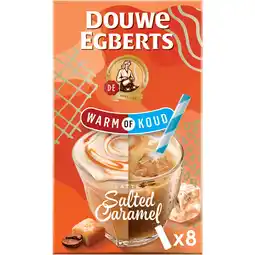 Dirk Douwe Egberts Oploskoffie warm of koud latte salted caramel 8 stuks aanbieding