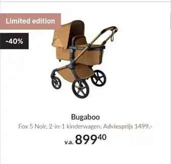 Babypark Bugaboo Fox 5 Noir, 2 in 1 kinderwagen. aanbieding