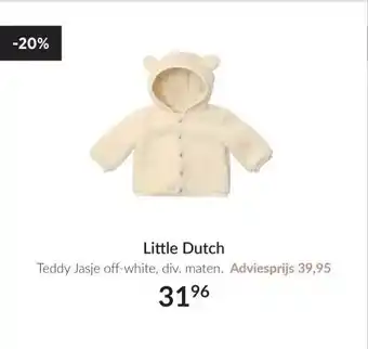 Babypark Little DutchTeddy Jasje off white aanbieding