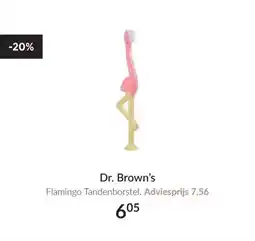 Babypark Dr. Brown's Flamingo Tandenborstel aanbieding
