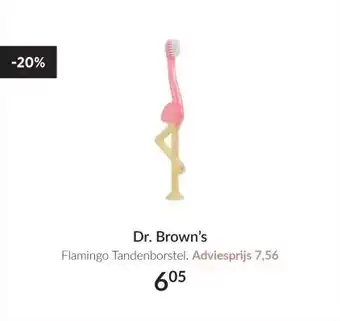 Babypark Dr. Brown's Flamingo Tandenborstel aanbieding