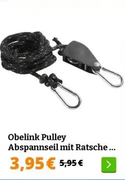 Obelink Obelink Pulley Abspannseil mit Ratsche - 360 cm aanbieding