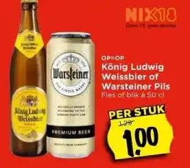 Vomar Voordeelmarkt König Ludwig Weissbier of Warsteiner Pils aanbieding