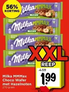 Vomar Voordeelmarkt Milka MMMax Choco Wafer met Hazelnoten aanbieding