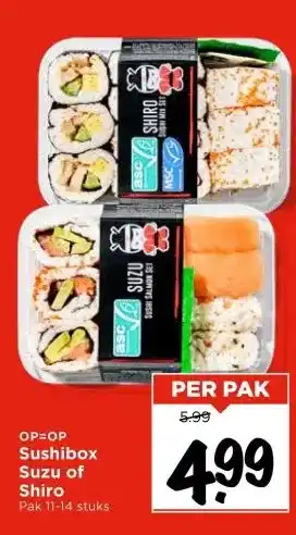 Vomar Voordeelmarkt Sushibox Suzu of Shiro aanbieding