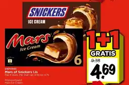 Vomar Voordeelmarkt Mars of Snickers IJs aanbieding
