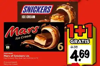 Vomar Voordeelmarkt Mars of Snickers IJs aanbieding