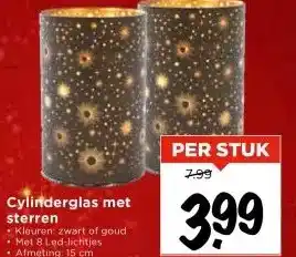 Vomar Voordeelmarkt Cylinderglas met sterren aanbieding