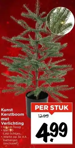 Vomar Voordeelmarkt Kunst Kerstboom met Verlichting aanbieding