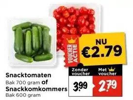 Vomar Voordeelmarkt Snacktomaten of Snackkomkommers aanbieding